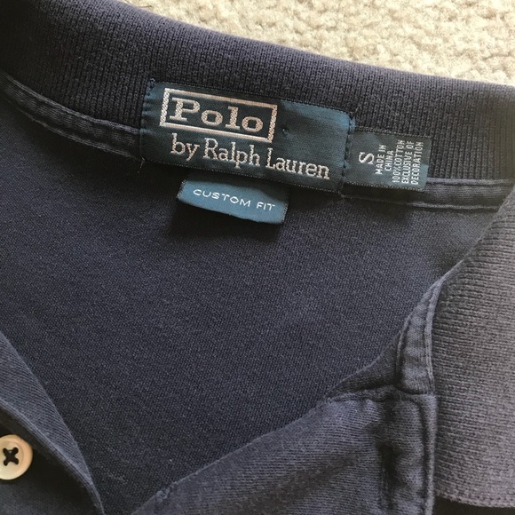 POLO RALPH LAUREN NAVY MESH INTERLOCK SHIRT - Picture 4 of 7